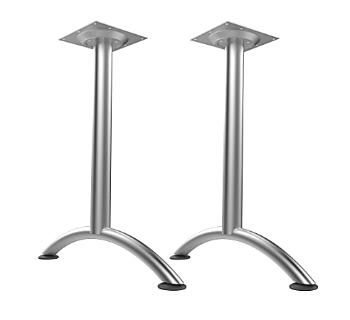 WorkPro® Flex Collection Steel Arc Legs, Fixed Height, Silver, Set Of 2 Legs