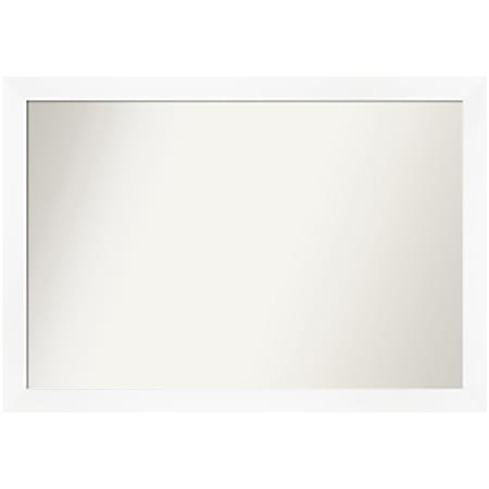 Amanti Art Narrow Non-Beveled Rectangle Framed Bathroom Wall Mirror, 27-1/4” x 39-1/4”, Cabinet White