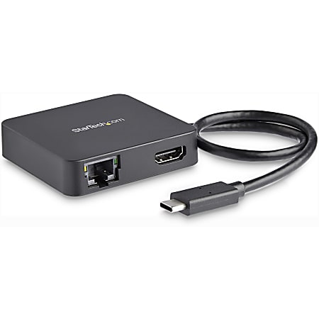StarTech.com USB C Multiport Adapter - USB Type C to 4K HDMI/USB 3.0/Gigabit Ethernet - Powered USB Hub - DKT30CHD