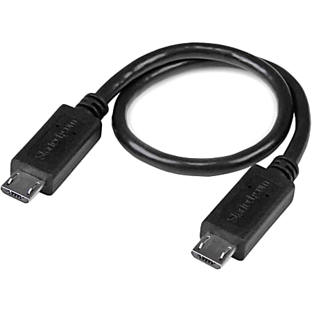 StarTech.com 8in USB OTG Cable Micro USB to Micro USB MM USB OTG Adapter 8  inch - Office Depot