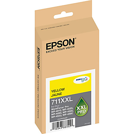 Epson® 711XXL DuraBrite® Ultra High-Yield Yellow Ink Cartridge, T711XXL420