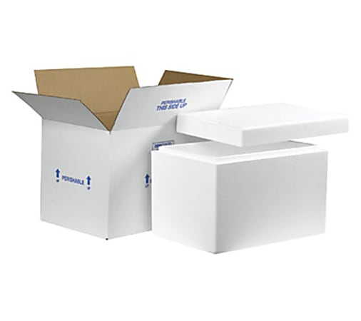 B O X Packaging Insulated Shipping Containers, 19" x 12" x 12 1/2", White