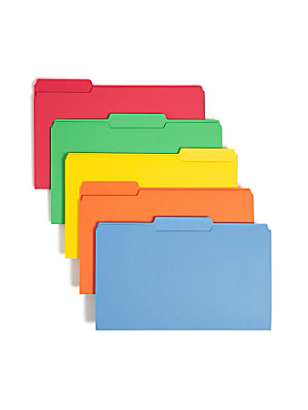 Smead&reg; Color File Folders, Legal Size, 1/3 Cut, Assorted Colors, Box Of 100