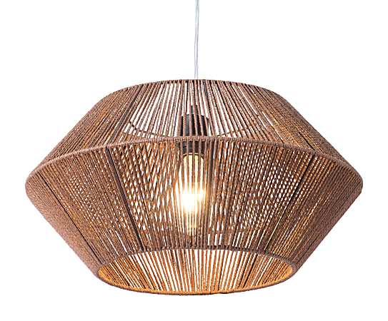 Zuo Modern Kendrick Ceiling Lamp, 19-7/10"W, Brown