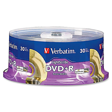 Verbatim® LightScribe™ DVD+R Disc Spindle, Pack Of 30 CDs