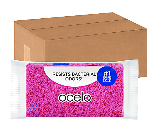 O-Cel-O Large StayFresh Sponges - 1.6" Height x 7.9" Width x 1.6" Depth - 12/Carton - Cellulose - Assorted