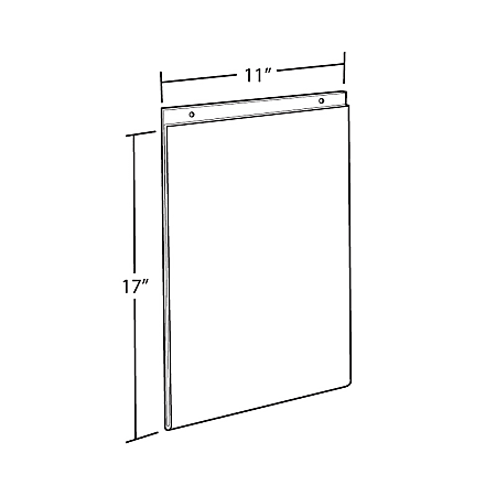 Azar Displays Wall-Mount U-Frame Acrylic Sign Holders, 17" x 11", Clear, Pack Of 10