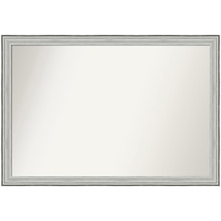 Amanti Art Non-Beveled Rectangle Framed Bathroom Wall Mirror, 27” x 39”, Bel Volto Silver