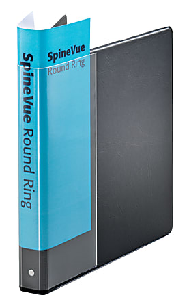 Cardinal® SpineVue™ Locking 3-Ring Binder, 1" Round Rings, Black
