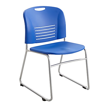 Safco® Vy™ Stackable Chairs, Sled Base, Blue, Set Of 2