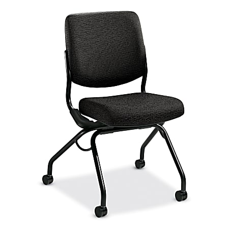 HON® Perpetual® Mobile Nesting Chair, 36"H x 26"W x 26"D, Iron Fabric/Black Frame