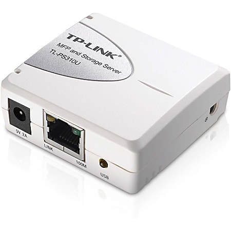 TP-LINK TL-PS310U Single USB2.0 port MFP Print and Storage server, supports 4-port USB hub extension, Firmware upgradable - 1 x USB - 1 x Network (RJ-45)
