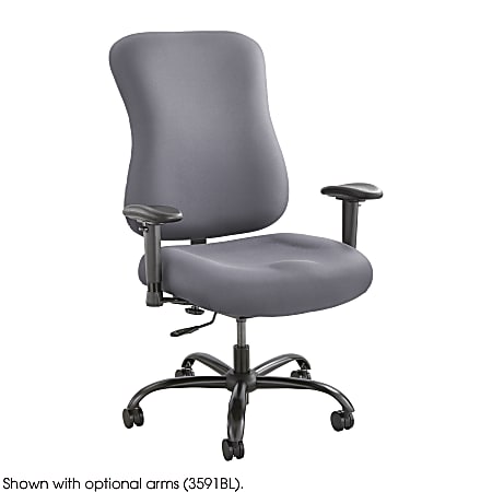 Safco® Optimus Big & Tall High-Back Chair, 25” H x 25” W x 451/2”D, Gray/Black