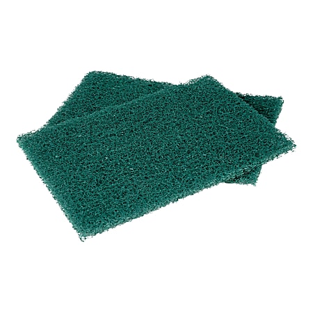 3M™ Scotch-Brite 86CC Heavy-Duty Scouring Pads, 6" x 9", Green, Pack Of 10 Pads