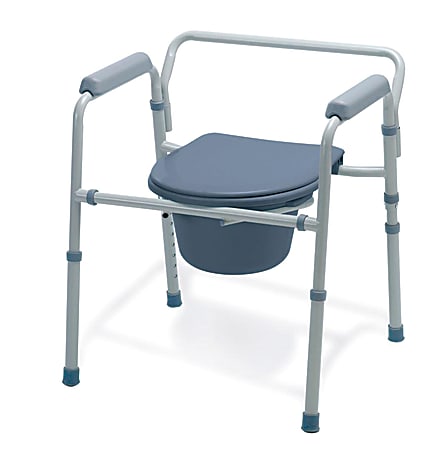 Guardian Folding Steel Commode, 4-In-1, White