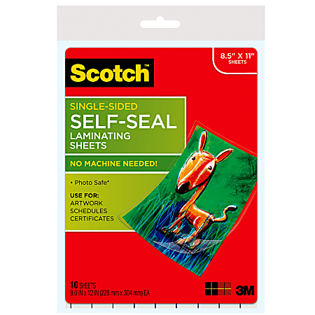 Self-Sealing Laminating Sheets, 6.0 mil, 8 1/2 x 11, 10/Pack 