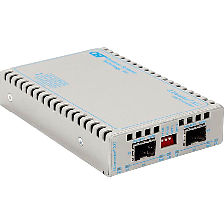 iConverter 10 Gigabit Ethernet Fiber Media Converter SFP+ to SFP+ 10Gbps - 2 x SFP+ (Protocol-Transparent); External Standalone; US AC Powered; Lifetime Warranty