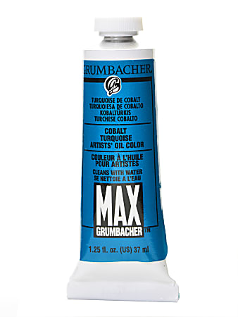 Grumbacher Max Water Miscible Oil Colors, 1.25 Oz, Cobalt Turquoise