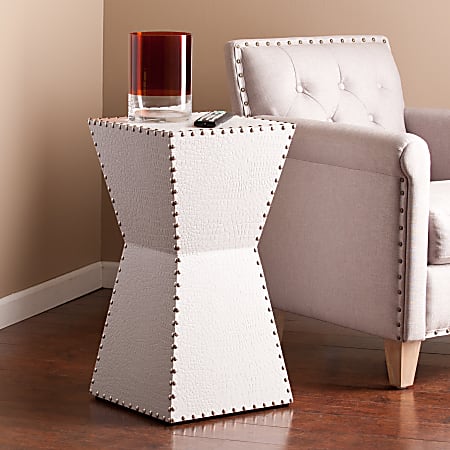 Southern Enterprises Warrington Accent Table, Square, White