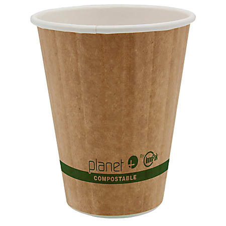 StalkMarket Planet+ Compostable Hot Cups, Double Wall, 8 Oz, Brown, Pack Of 1,000 Cups