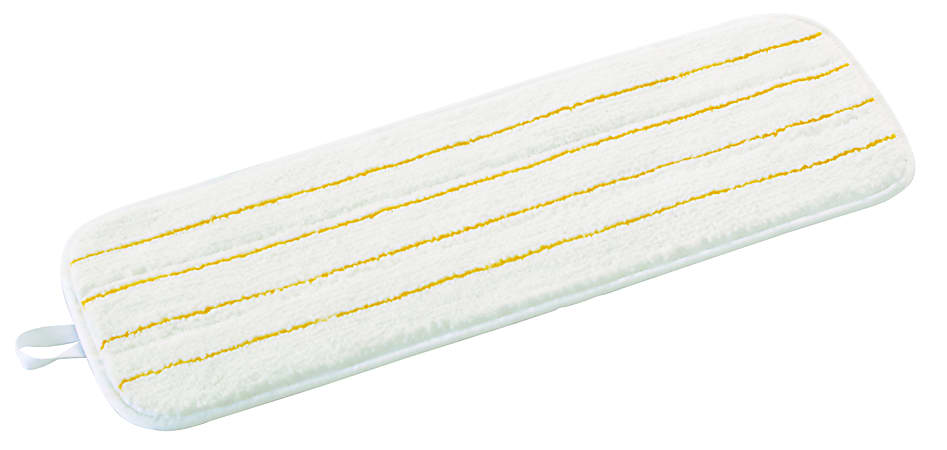3M Easy Shine Applicator Pads, 18”, White/Yellow Stripes, Case Of 10 Pads