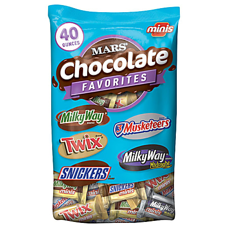 MARS Chocolate Favorites Minis Size Candy Bars Assorted Variety Mix Bag, 40 Oz