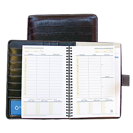 FranklinCovey® Planner With Calendar/Address Book, Vinyl, 5 1/2" x 8 1/2", Black Or Brown