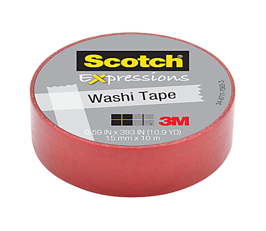 Scotch Expressions Decorative Masking Tape 1 x 20 Yd. Primary Red - Office  Depot
