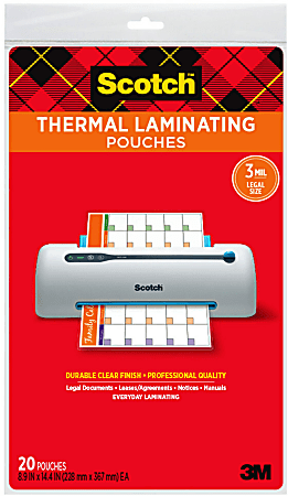 Scotch® Thermal Laminating Pouches TP3855-20, 8-1/2&quot; x
