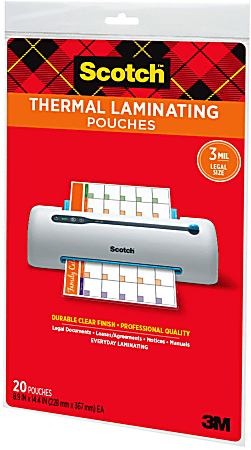 Scotch Thermal Laminating Pouches Legal Size 8.9x14.4-inch - 20 Pack TP3855-20 Document Protection