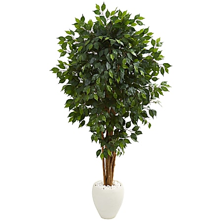 Nearly Natural Ficus 72”H Artificial Tree With Planter, 72”H x 37”W x 30”D, Green