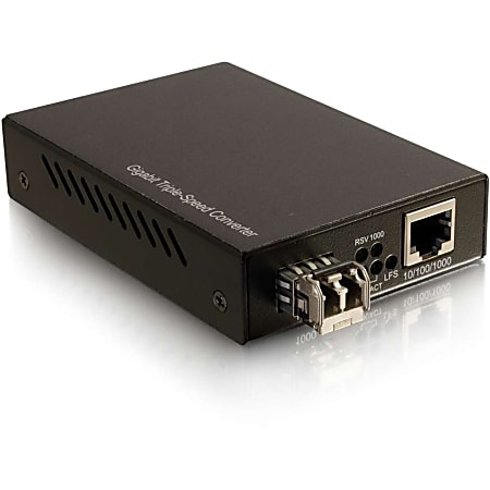 C2G 10/100/1000 Base-TX to 1000Base LC Gigabit Media Converter - 1 x Network (RJ-45) - 1 x LC Ports - DuplexLC Port - Multi-mode - Gigabit Ethernet - 10/100/1000Base-TX
