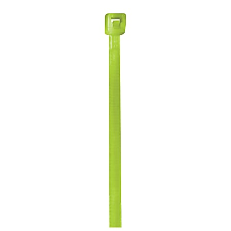 Partners Brand Color Cable Ties, 4", Fluorescent Green, Case Of 1,000