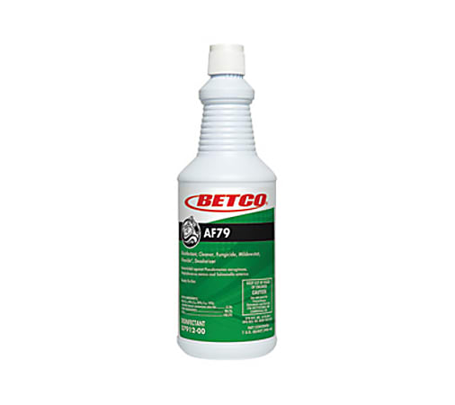 Betco AF79 Acid-Free Bathroom Cleaner - Ready-To-Use - 32 fl oz (1 quart) - Citrus Bouquet Scent - 12 / Carton - Disinfectant, Deodorize, Long Lasting, Rinse-free - Clear Blue