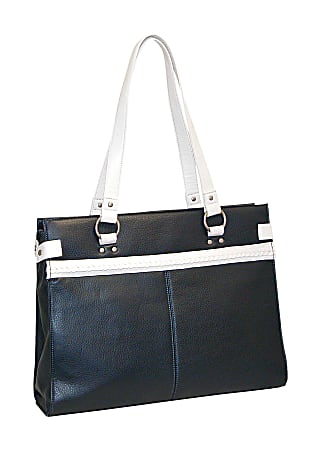 Buxton Nantucket Braid Computer Tote Navy