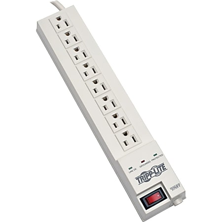 Tripp Lite by Eaton Protect It! 8-Outlet Home Computer Surge Protector, 8 ft. (2.43 m) Cord, 1080 Joules, Space-Saving Plug - Receptacles: 8 x NEMA 5-15R - 1080J