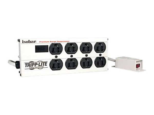 Tripp Lite Isobar Surge Protector Strip Metal 8 Outlet 12' Cord 3840 Joules - Surge protector - AC 120 V - 1440 Watt - output connectors: 8 - gray