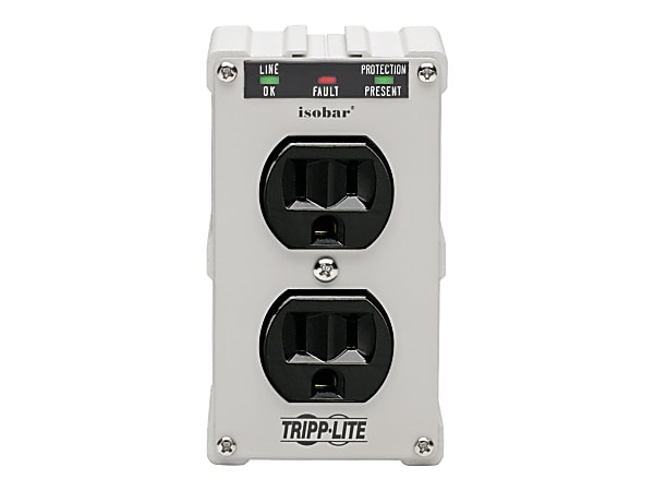 Tripp Lite Isobar Surge Protector Wallmount Direct Plug In 2 Outlet 1410 J - Surge protector - AC 120 V - 1800 Watt - output connectors: 2 - Canada, United States - gray