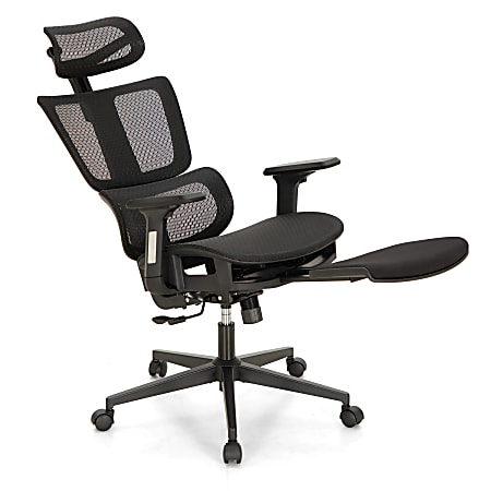 Chair with retractable footrest clearance