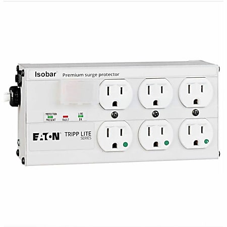 Tripp Lite Isobar® Ultra 6-Outlet Diagnostic Surge Suppressor, 15' Cord, Gray