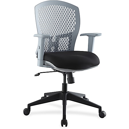 Lorell® Plastic Back Flex Chair, Black/Gray