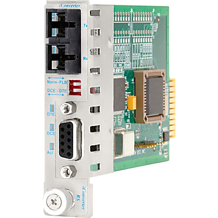 Omnitron iConverter RS-232 Serial Fiber Media Converter DB-9 SC Single-Mode 30km Module Extended Temp - 1 x RS-232; 1 x SC Single-Mode; Internal Module; Lifetime Warranty