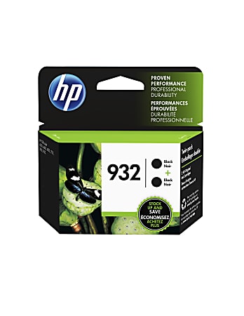 HP 932 Black Ink Cartridges, Pack Of 2, L0S27AN
