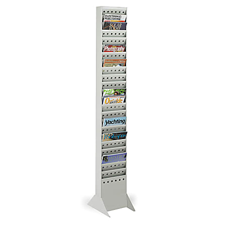 Safco® 23-Pocket Steel Magazine Rack, Without Base, Gray
