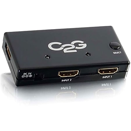 Bevidstløs beskyttelse kontakt C2G 2 Port HDMI Switch Auto Switch Videoaudio switch 2 x HDMI desktop -  Office Depot