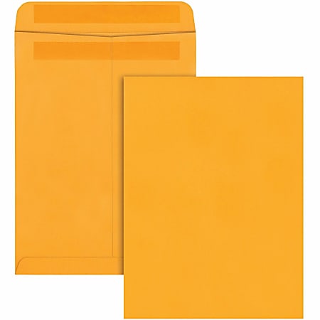 Quality Park 9 x 12 Hi Bulk Catalog Envelopes with Self-Seal Closure - Catalog - 9" Width x 12" Length - Self-sealing Flap - Kraft - 100 / Box - Brown Kraft