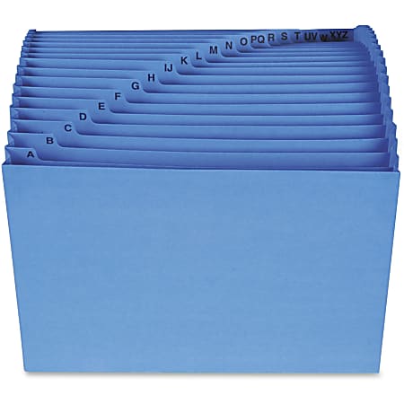 Smead® Alphabetic File With Antimicrobial Protection, Letter Size, 7/8" Expansion, Blue
