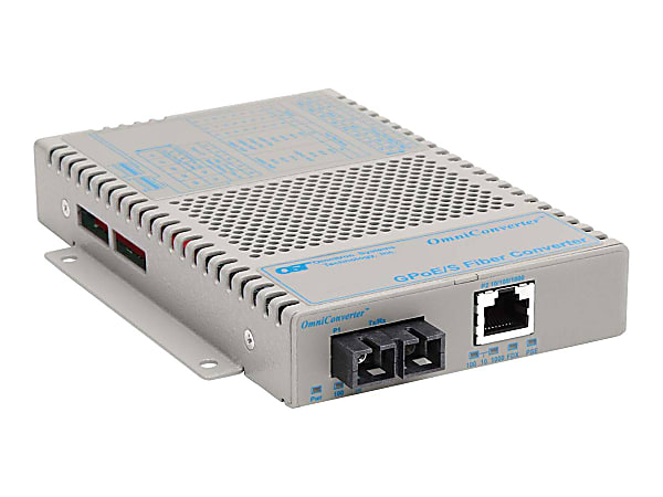 Omnitron OmniConverter GPoE/S - Fiber media converter - GigE - 10Base-T, 100Base-FX, 100Base-TX, 1000Base-T, 1000Base-X - RJ-45 / SC multi-mode - up to 1800 ft - 850 nm