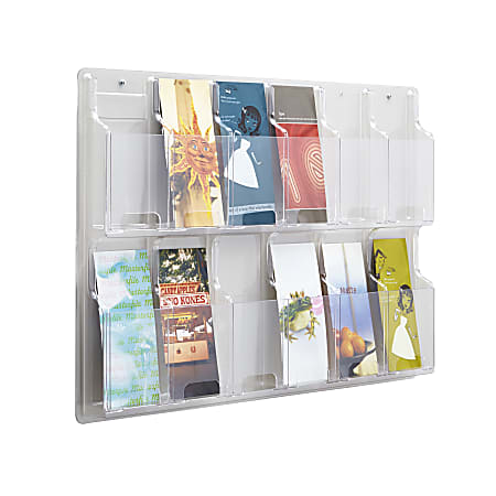 Clear Literature Rack, Pamphlet, 12 Pockets