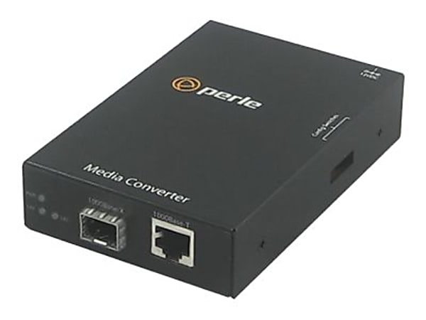 Perle S-1110-SFP Gigabit Ethernet Media Converter - 1 x Network (RJ-45) - 10/100/1000Base-T - 1 x Expansion Slots - 1 x SFP Slots - External, Rack-mountable